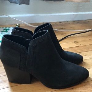 heeled suede booties